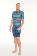 men's ROAM cycling bib shorts  - sierra blue