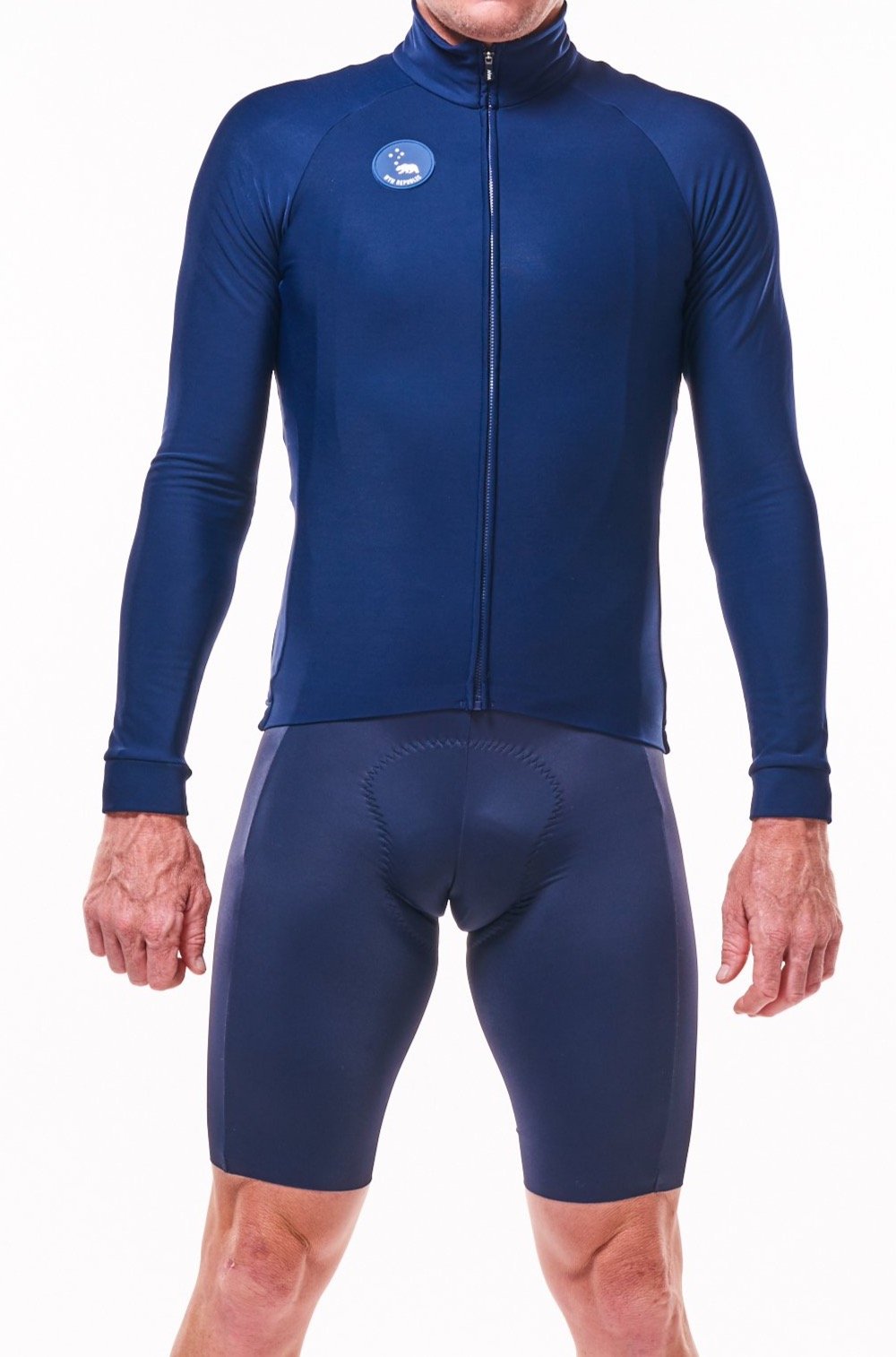 Men's Italian Thermal Cycling Jacket - Deep Navy