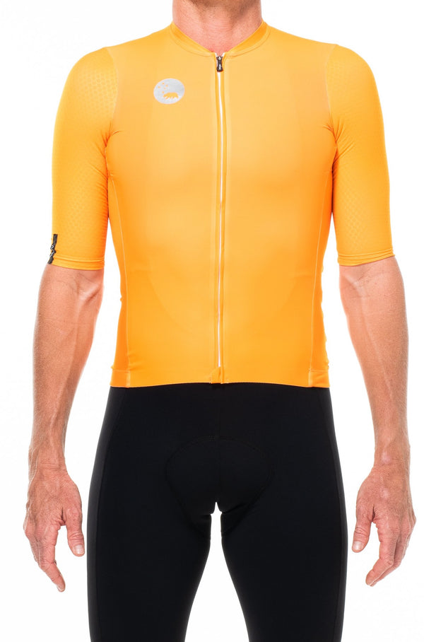 men's LUCEO hex racer cycling jersey - turmeric