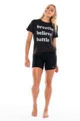 WYN breathe. believe. battle. tee - charcoal