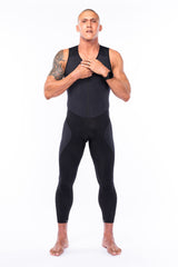 Men's Thermal Cycling Tights. Black cycling pants with a thermal front panel to keep you warm.