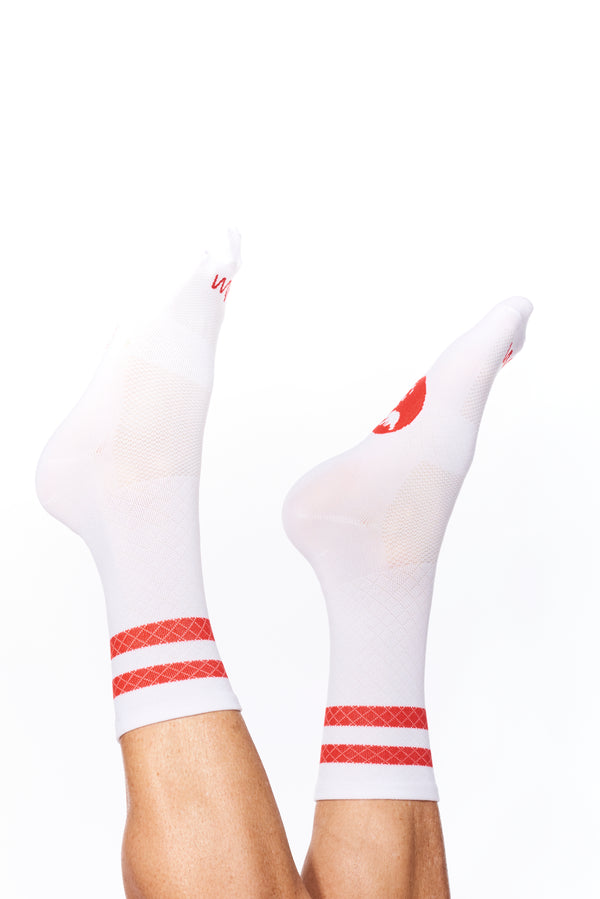 two-stripe sock - flame