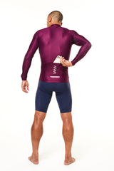 men's lightweight long sleeve cycling jersey - tyrian