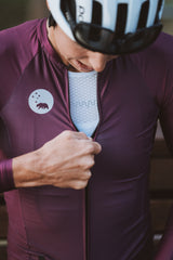 women's lightweight long sleeve cycling jersey - tyrian