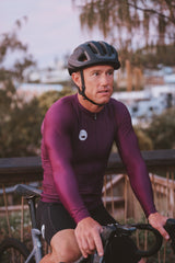 men's lightweight long sleeve cycling jersey - tyrian