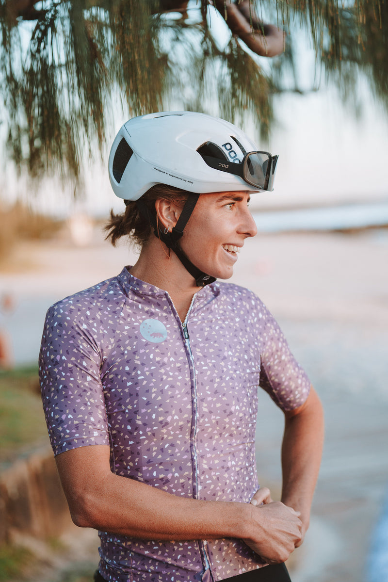 women's terrazzo premium cycling jersey - amethyst