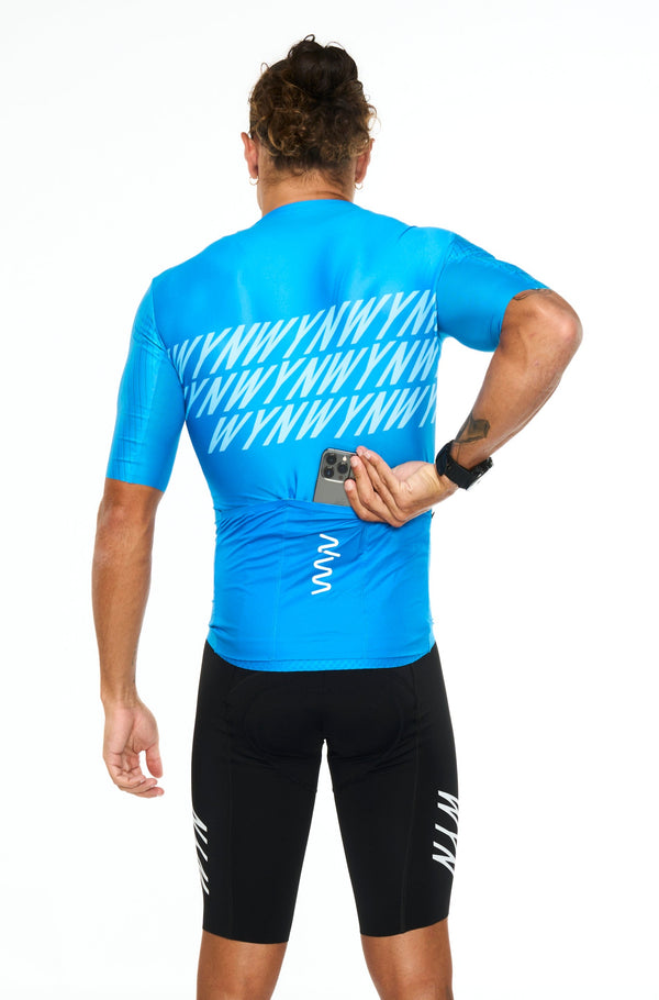 men's volt hi velocity cycling jersey - electric blue