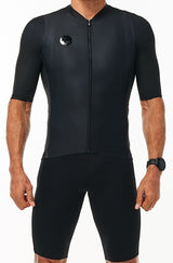 WYN republic Men's Onyx Luceo Hex Racer Jersey. Black cycling jersey.