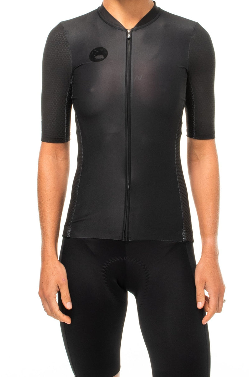 women's LUCEO hex racer cycling jersey - black