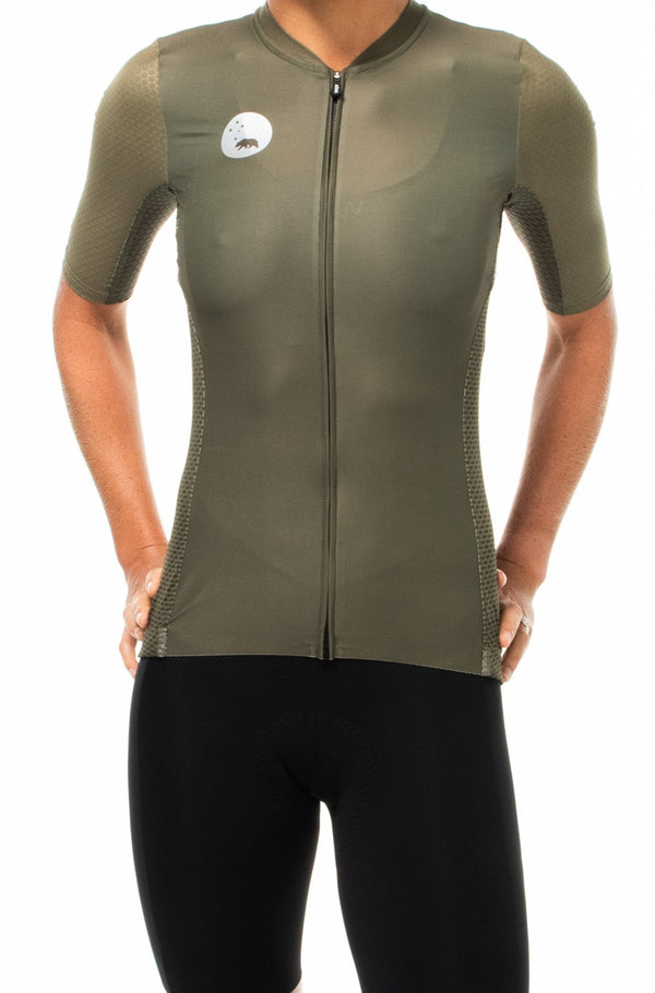 women's LUCEO hex racer cycling jersey - olive