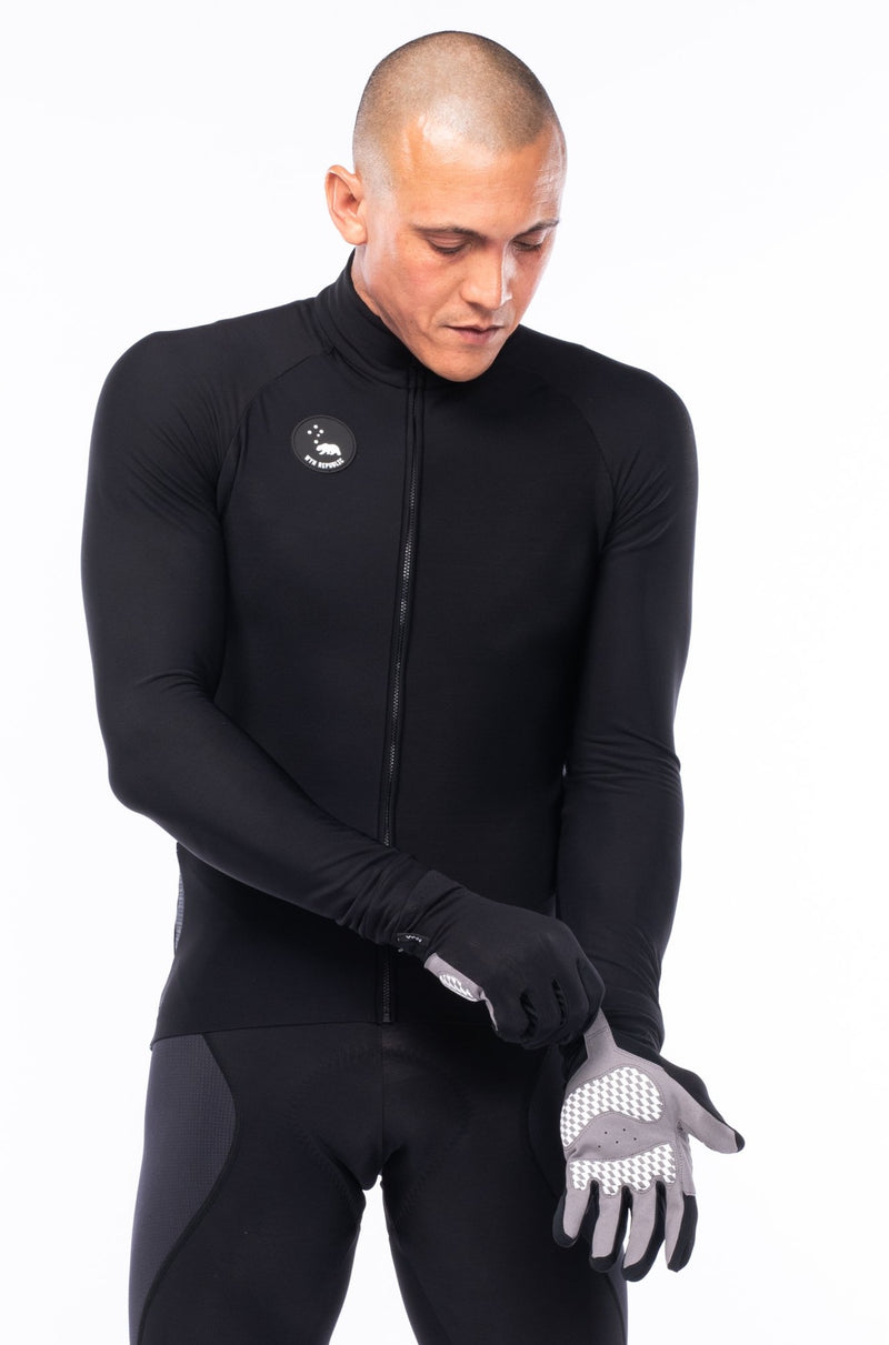 Men's Italian Thermal Cycling Jacket - Black